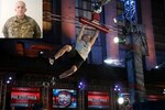 A soldier competes in American Ninja Warrior.