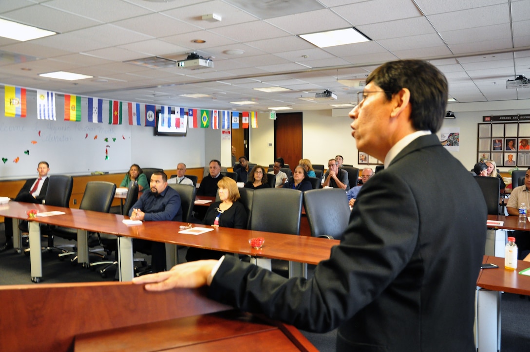 Arturo Pacheco-Vega, Ph.D, Professor for Engineering, Computer Science and Technology, California State University, Los Angeles commemorated Hispanic Heritage Month with a presentation on Hispanic traditions, culture and his life story to the USACE LA District workforce.