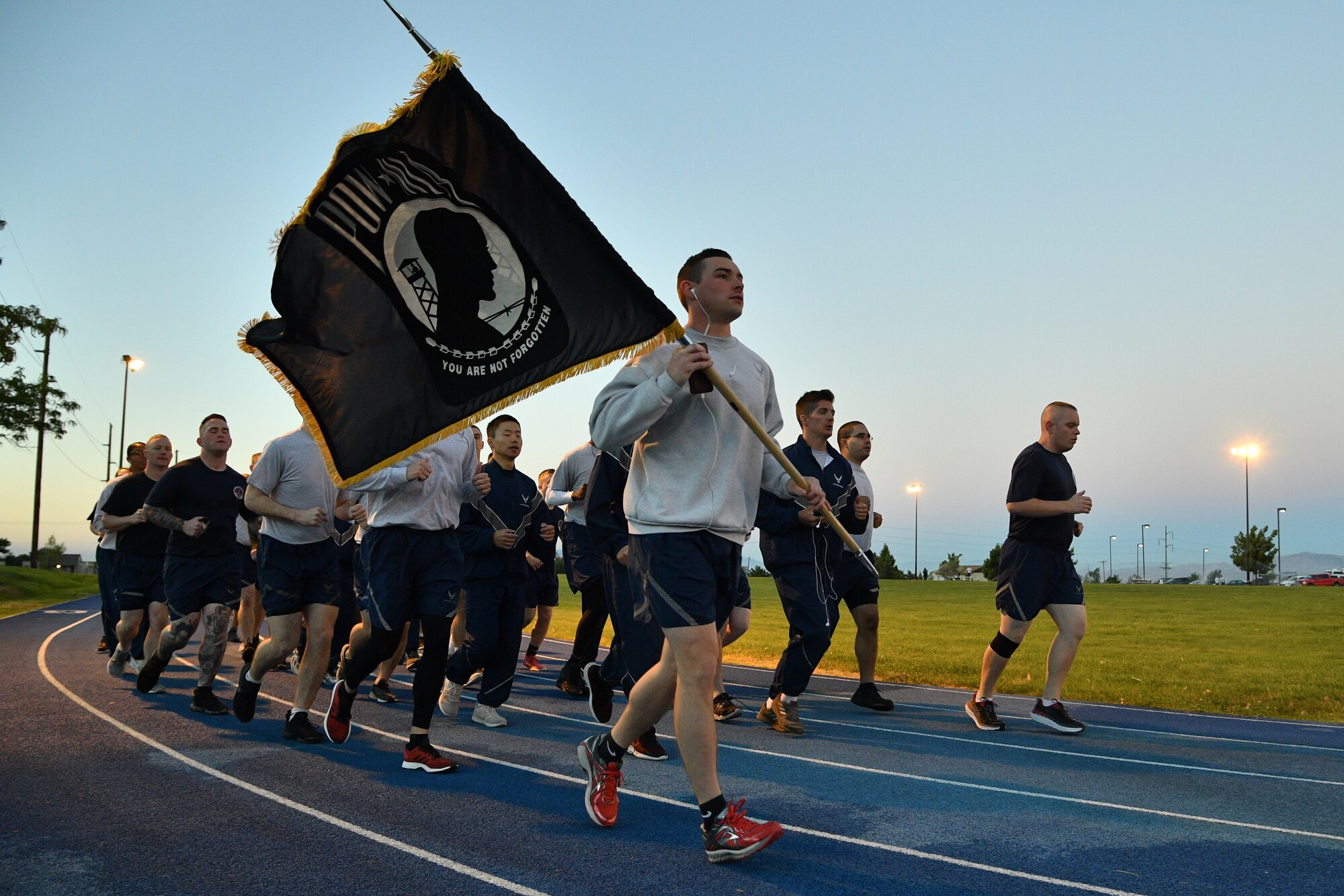 More than 200 Team Hill Airmen kept the POW/MIA flag in motion for 24 hours around the Warrior Fitness Center’s outdoor track to commemorate POW/MIA Recognition Day Sept. 21.