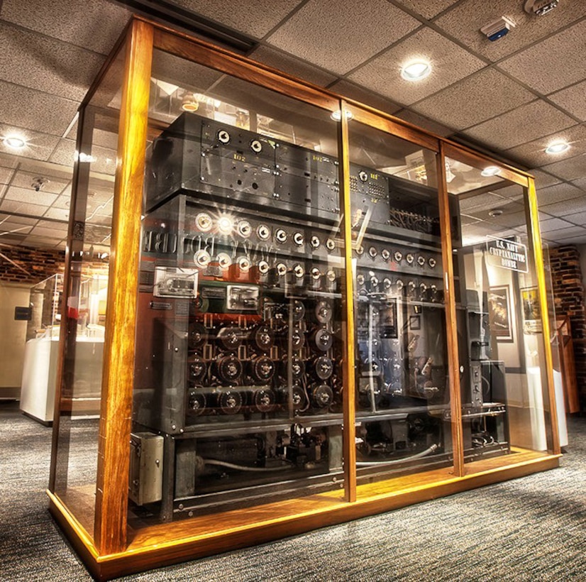 World War 2: U.S. Navy Cryptanalytic Bombe display at the National Cryptologic Museum