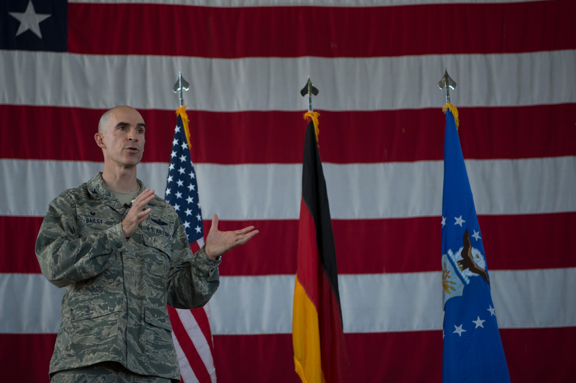 Bailey explained the Air Force defense plan and upcoming changes to it.