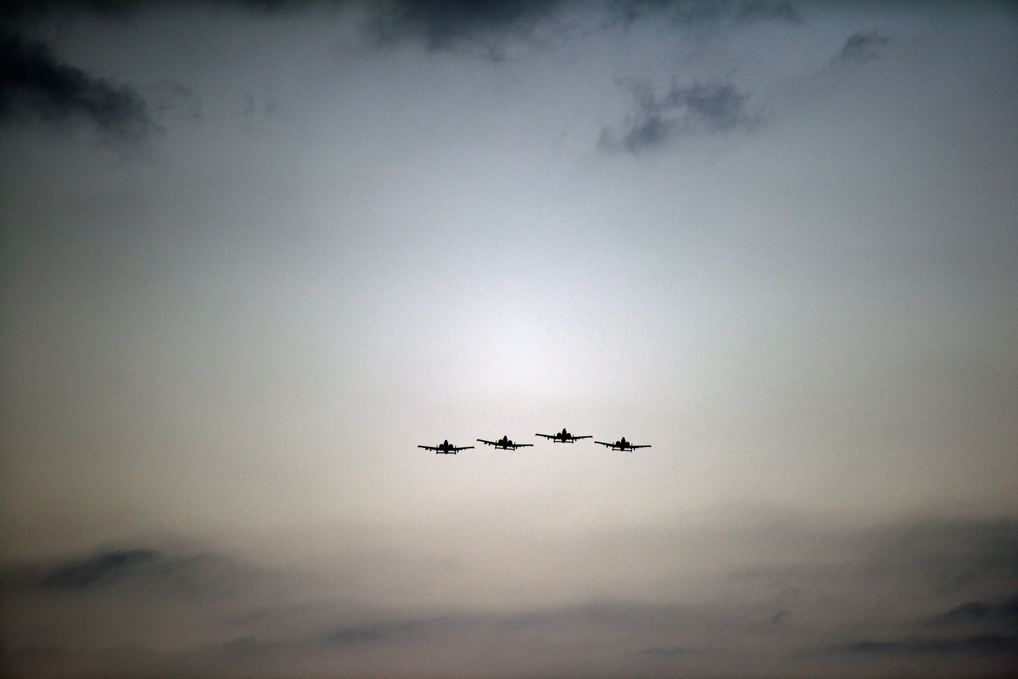 Four A-10 Thunderbolt's from the Maryland Air National Guard perform a fly-over during the Washington Nationals vs. New York Mets baseball game at Nationals Park, Washington D.C., Sept. 20, 2018. The Nationals dedicated the game as "U.S. Air Force Day" in celebration of the Air Force's 71st birthday. (U.S. Air Force photo by Tech. Sgt. Anthony Nelson Jr.)
