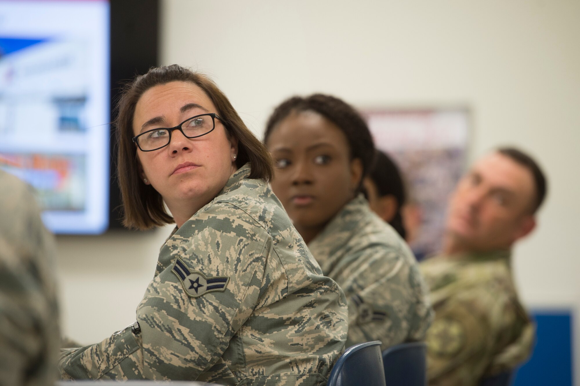Service members were educated on the AAFES mission and addressed any issues or concerns during the meeting hosted by the Army and Air Force Exchange Services Senior Enlisted Advisor Chief Master Sgt. Luis Reyes.