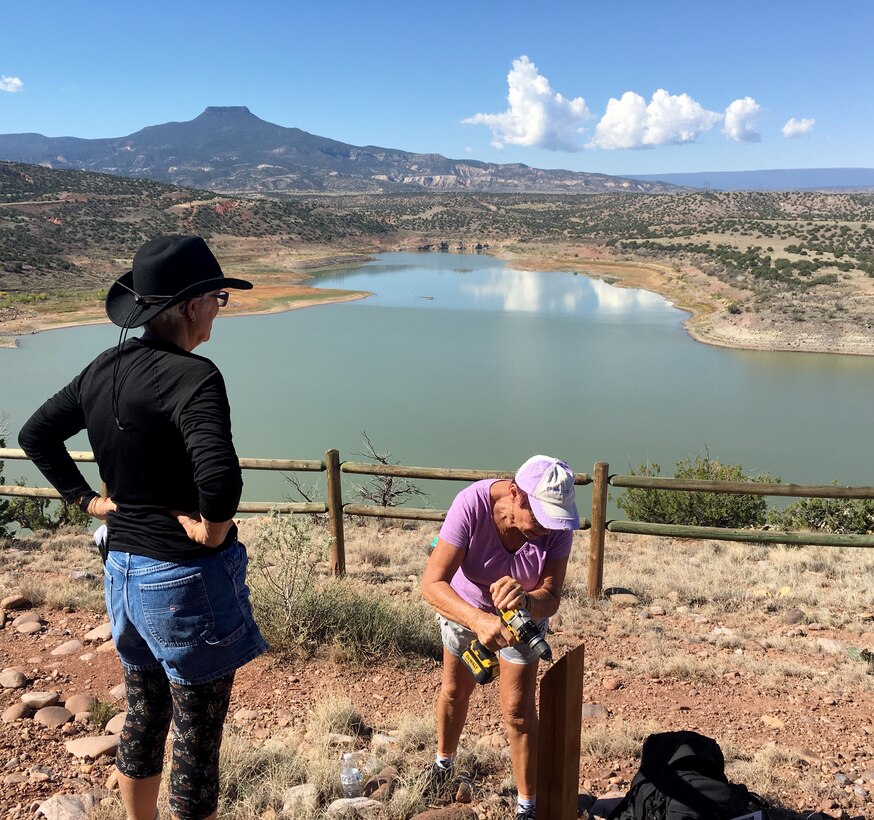 ABIQUIU LAKE, N.M. -- Volunteers assist with a trail marking project during the lake’s National Public Lands Day event, Sept. 22, 2018.