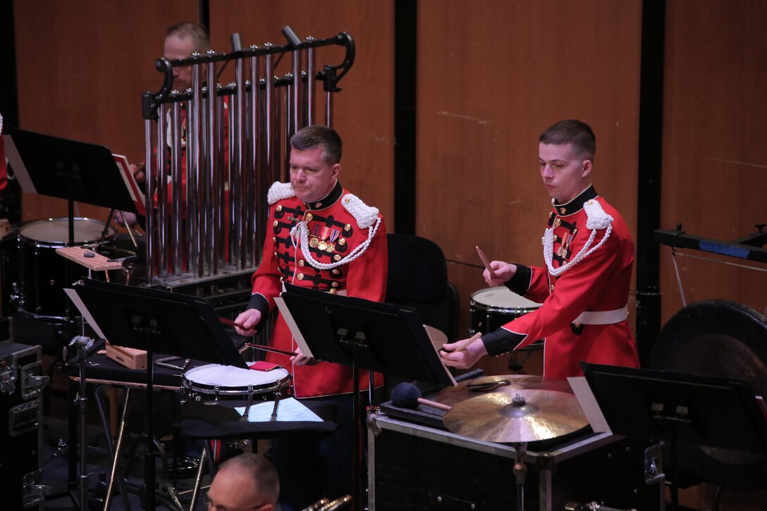 On March 31, 2019, “The President’s Own” U.S. Marine Band presented a concert titled “Song and Dance” at the Rachel M. Schlesinger Concert Hall and Arts Center at Northern Virginia Community College in Alexandria, Va. The concert featured euphonium player Peyton Sills, the winner of the Marine Band’s Concerto Competition for High School Musicians.