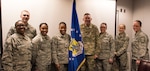 Command Sergeant Major Christopher Kepner, Senior Enlisted Advisor to the Chief, National Guard Bureau, meets with Airmen of the 166th Airlift Wing, March 1, 2019, at the New Castle Air National Guard Base, Del. During his visit, Kepner toured the base, its facilities and connected with Airmen. (U.S. Air National Guard Photo by Mr. Mitch Topal)