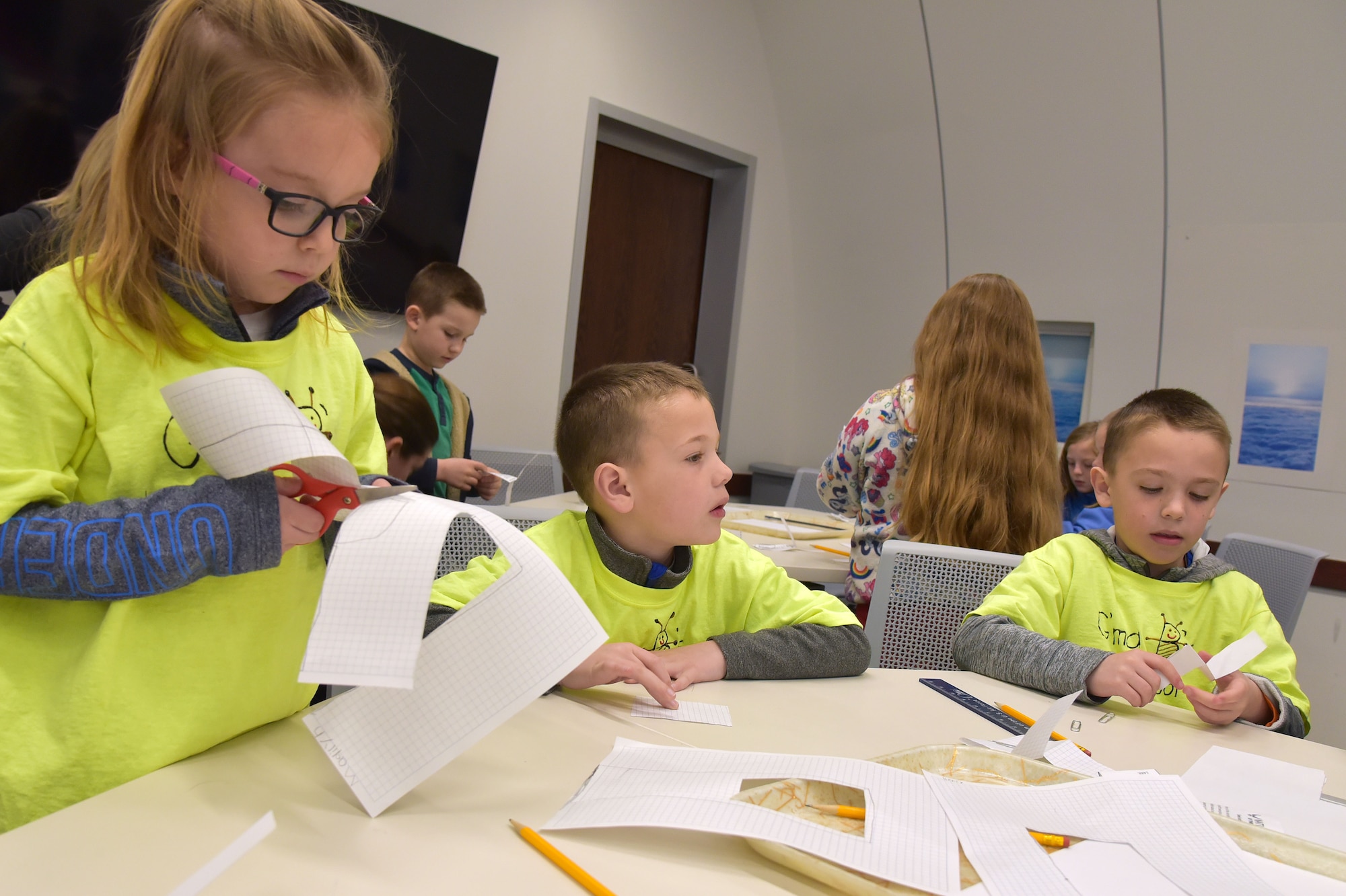 Students participating in Home School STEM Day on April 1, 2019, at the National Museum of the U.S. Air Force. Students enjoyed the guided tours, scavenger hunts, hands-on classes and aerospace demonstration stations. (U.S. Air Force photo)