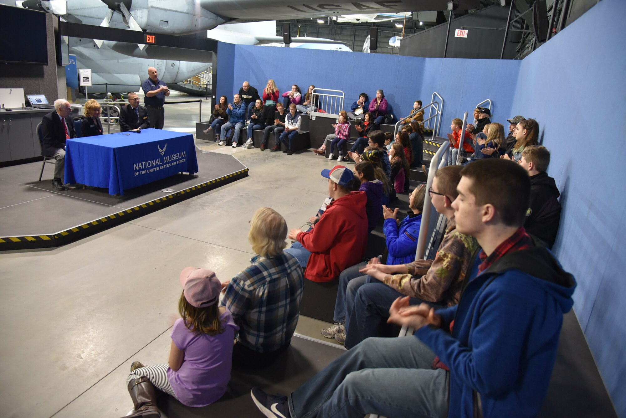 DAYTON, Ohio -- Students participating in Home School STEM Day on April 1, 2019, at the National Museum of the U.S. Air Force. Students enjoyed the guided tours, scavenger hunts, hands-on classes and aerospace demonstration stations. (U.S. Air Force photo)