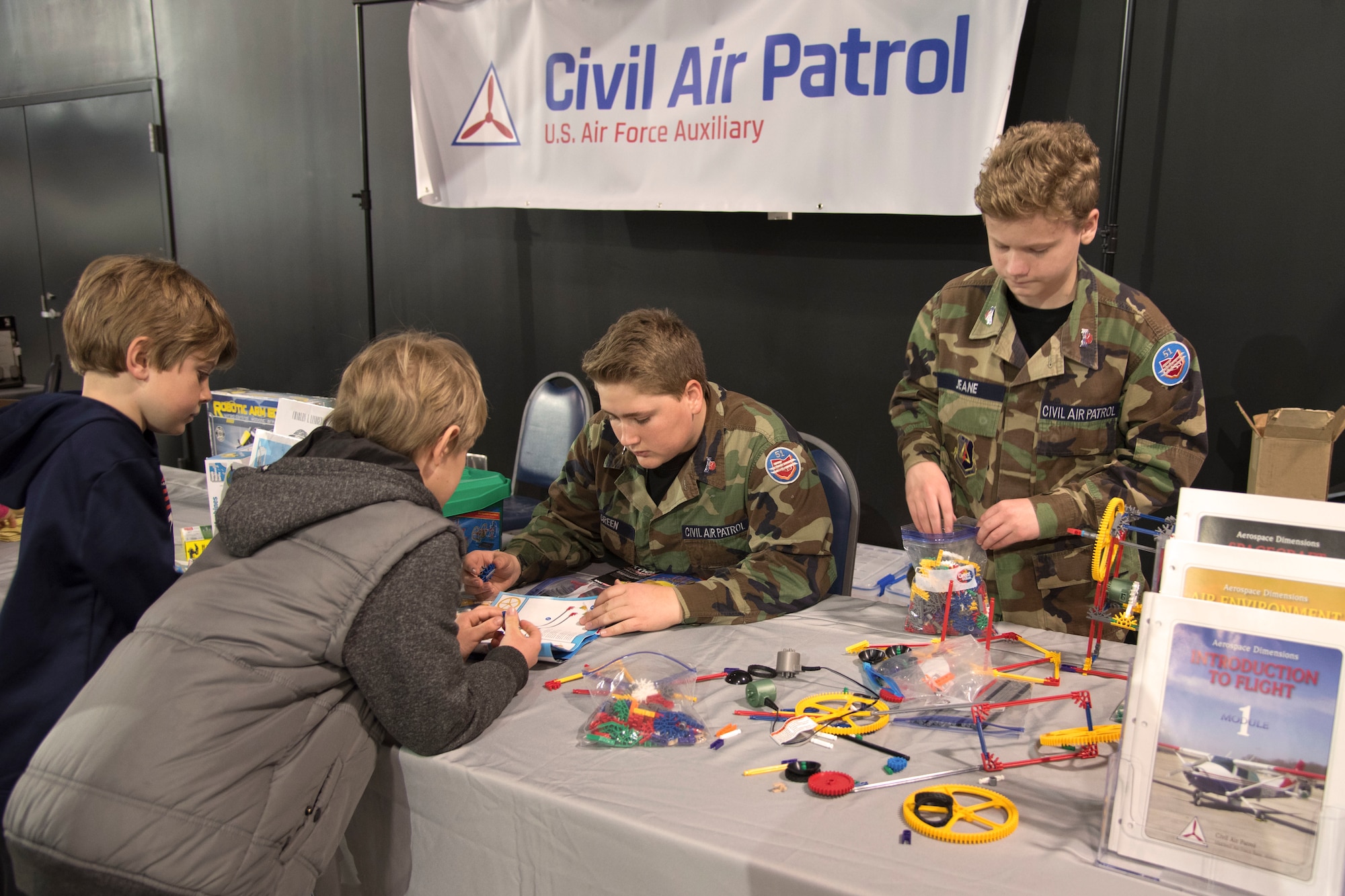 DAYTON, Ohio -- Students participating in Home School STEM Day on April 1, 2019, at the National Museum of the U.S. Air Force. Students enjoyed the guided tours, scavenger hunts, hands-on classes and aerospace demonstration stations. (U.S. Air Force photo)