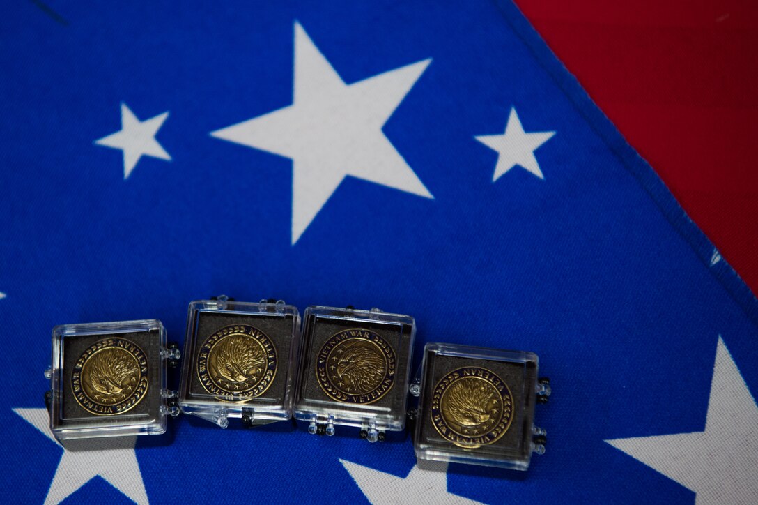 In honor of the U.S. Vietnam War Commemoration, the Defense Commissary Agency and Army and Air Force Exchange Service hosted a Vietnam Veteran Lapel Pin presentation ceremony at Joint Base Langley-Eustis, Virginia, March 29, 2019.