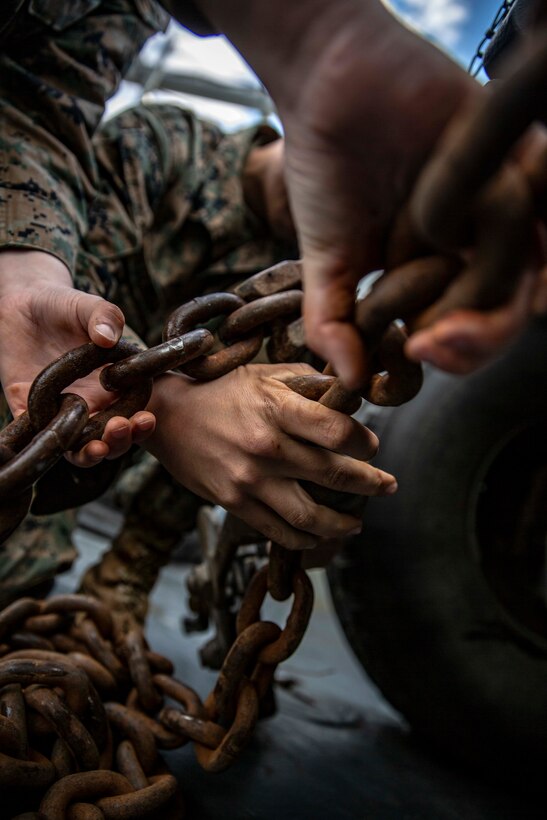 PacBlitz19 is designed to train Marines and Sailors in maritime prepositioning force operations and aims to increase proficiency, expand levels of cooperation and to enhance maritime capabilities. (U.S. Marine Corps photo by Cpl. Jacob A. Farbo)