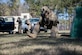 1st Lt. Paul Underwood, 628th Civil Engineer Squadron, Explosive Ordnance Disposal flight chief, returns fire from behind a barrier March 22, 2019, during combat tactics training at the Joint Base Charleston, S.C. - Naval Weapons Station.