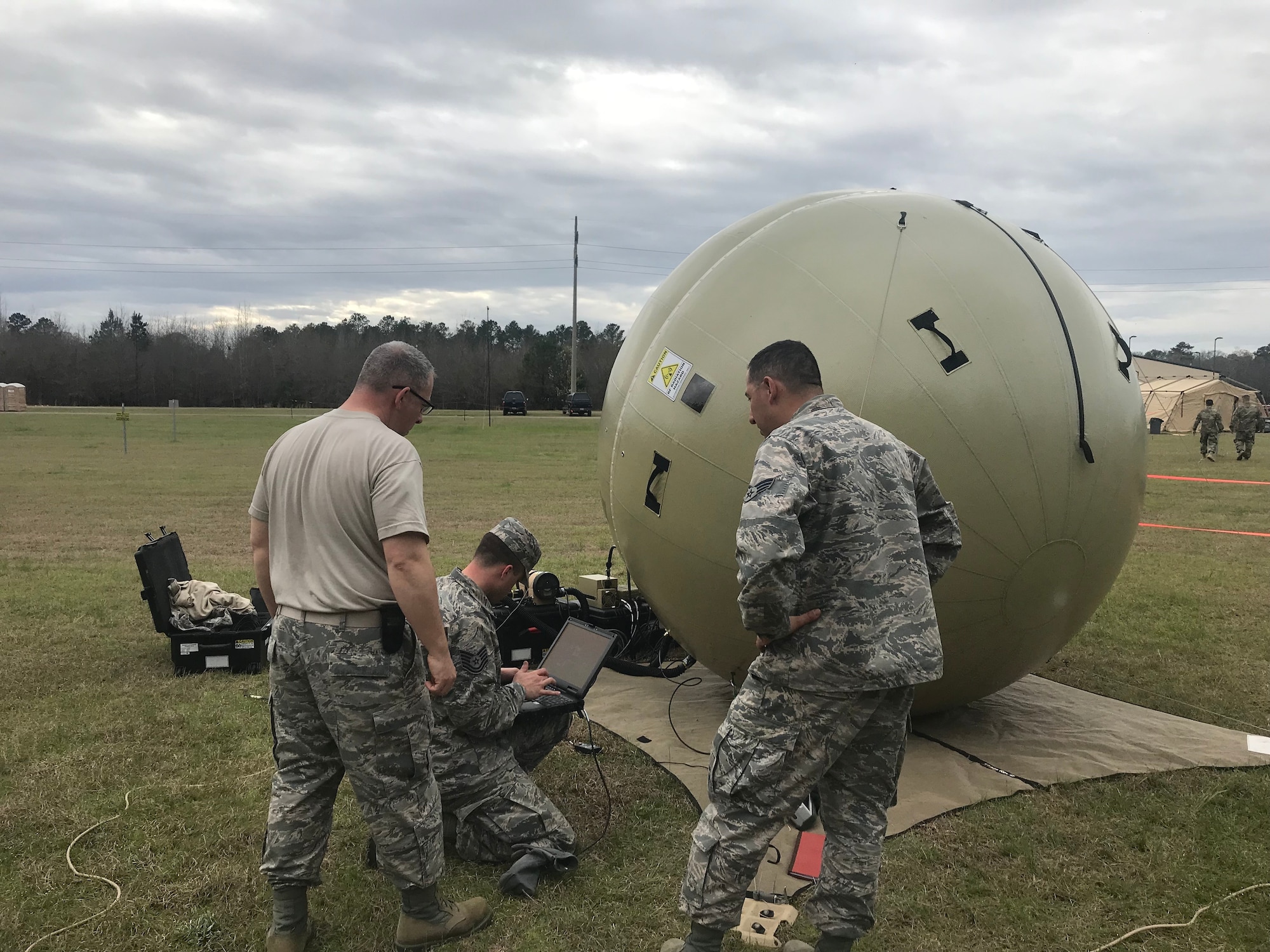 Members of the 263rd Combat Communications Squadron participate in the Combat Communications (CBC) Rodeo while at Robins Air Force Base, Georgia, Mar. 8, 2019. The CBC Rodeo is a Nationwide training exercise that brings together Combat Communications Squadrons from across the country to train in techniques and skills while networking to increase the potential success of future deployments.