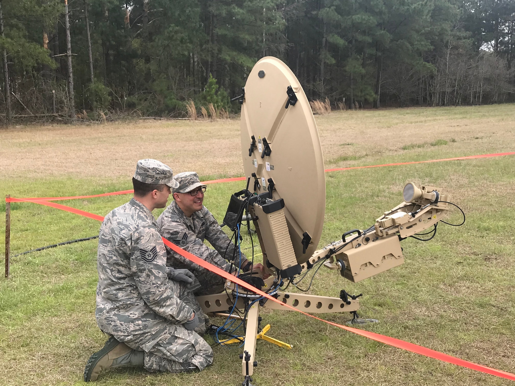 Members of the 263rd Combat Communications Squadron participate in the Combat Communications (CBC) Rodeo while at Robins Air Force Base, Georgia, Mar. 8, 2019. The CBC Rodeo is a Nationwide training exercise that brings together Combat Communications Squadrons from across the country to train in techniques and skills while networking to increase the potential success of future deployments.