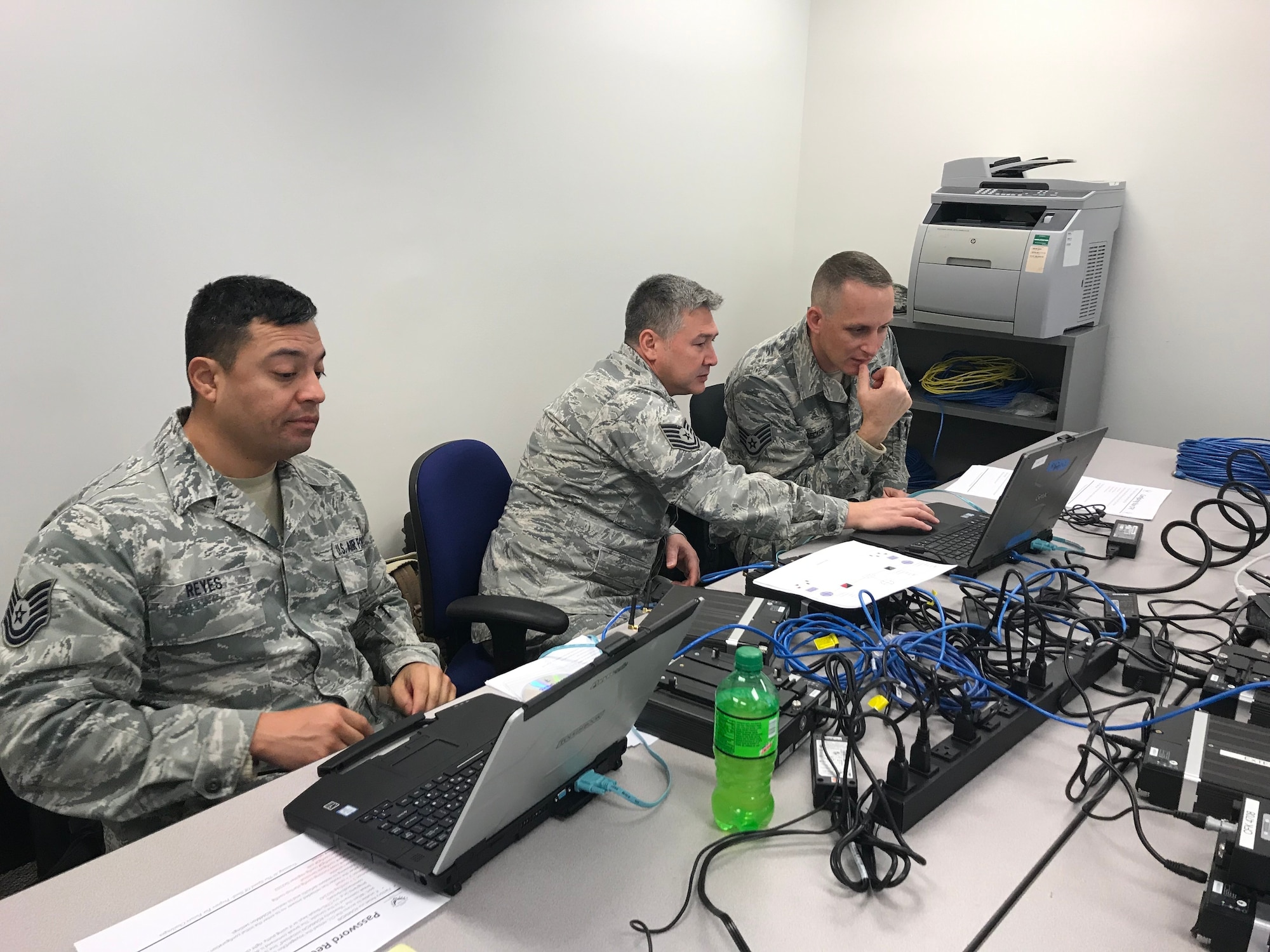 Members of the 263rd Combat Communications Squadron participate in the Combat Communications (CBC) Rodeo while at Robins Air Force Base, Georgia, Mar. 6, 2019. The CBC Rodeo is a Nationwide training exercise that brings together Combat Communications Squadrons from across the country to train in techniques and skills while networking to increase the potential success of future deployments.