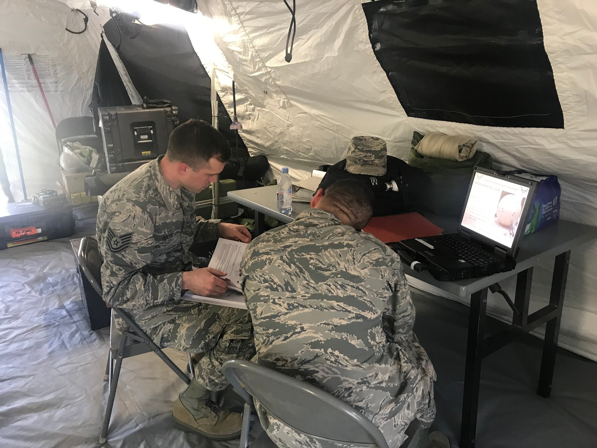 Members of the 263rd Combat Communications Squadron participate in the Combat Communications (CBC) Rodeo while at Robins Air Force Base, Georgia, Mar. 7, 2019. The CBC Rodeo is a Nationwide training exercise that brings together Combat Communications Squadrons from across the country to train in techniques and skills while networking to increase the potential success of future deployments.