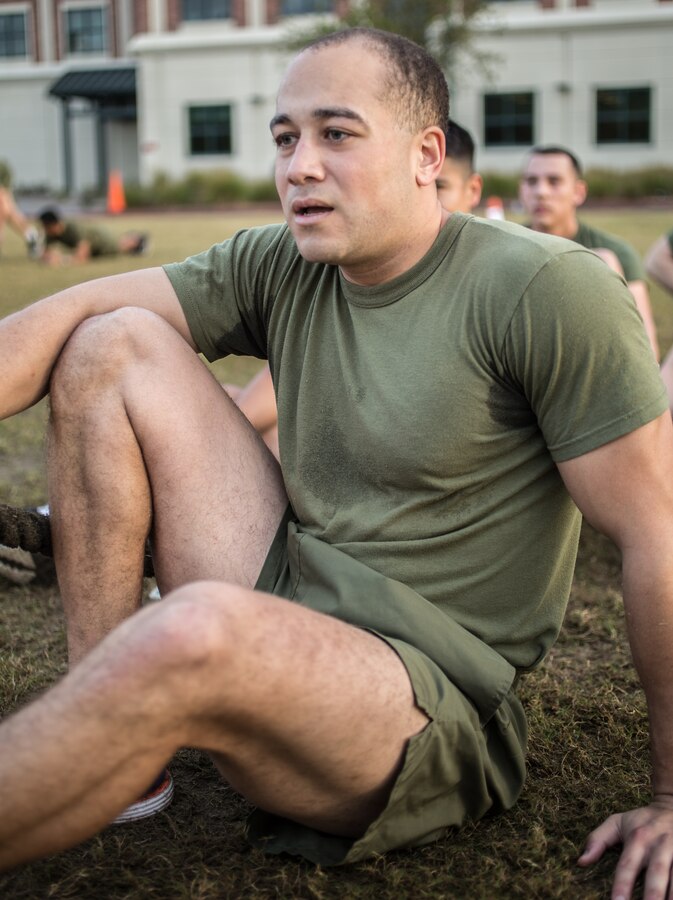 Sgt. Alec M. Dillard, supply clerk with 4th Marine Logistics Group, completes the final match, winning the tug of war competition during a Total Force Fitness event at Marine Corps Support Facility New Orleans, March 29, 2019. The purpose of the event was to boost unit cohesion, morale and maintain high physical fitness standards. (U.S. Marine Corps photo by Sgt. Dante J. Fries)