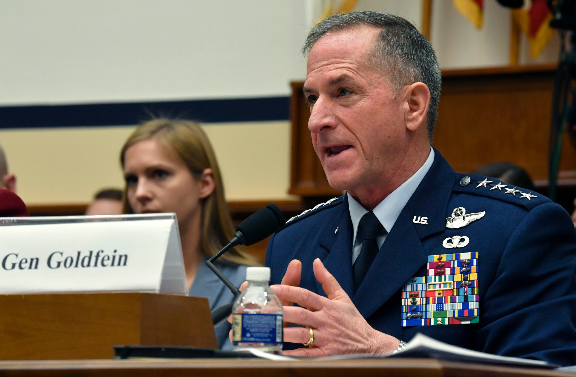 Air Force Chief of Staff Gen. David L. Goldfein testifies during a House Armed Services Committee hearing in Washington D.C., April 2, 2019. The committee convened to discuss fiscal year 2020 budget requests with the Air Force and Army senior leaders. (U.S. Air Force Photo by Wayne Clark)