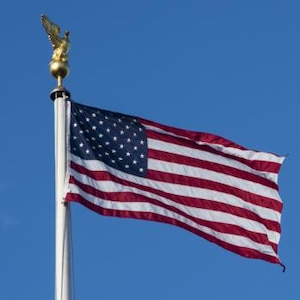 American flag blowing in the breeze