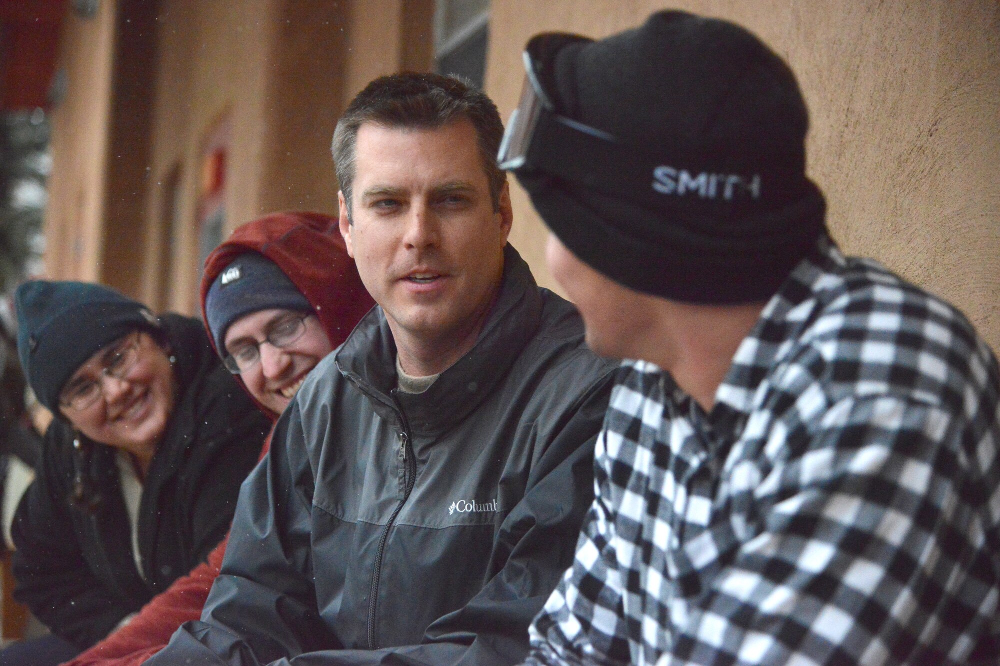 U.S. Air Force Capt. Andy Peck, 58th Special Operations Wing chaplain, Talks to Airmen at Sipapu Ski Resort, Vadito, N.M., March 22, 2019. After a day of skiing, a spiritual fitness workshop was hosted by Kirtland’s Chaplains Corps. According to spiritual fitness assessment forms filled out by Airmen who attended the ski trip and spiritual fitness workshop, their spiritual fitness was increased by 38 percent. (U.S. Air Force photo by Todd Berenger)