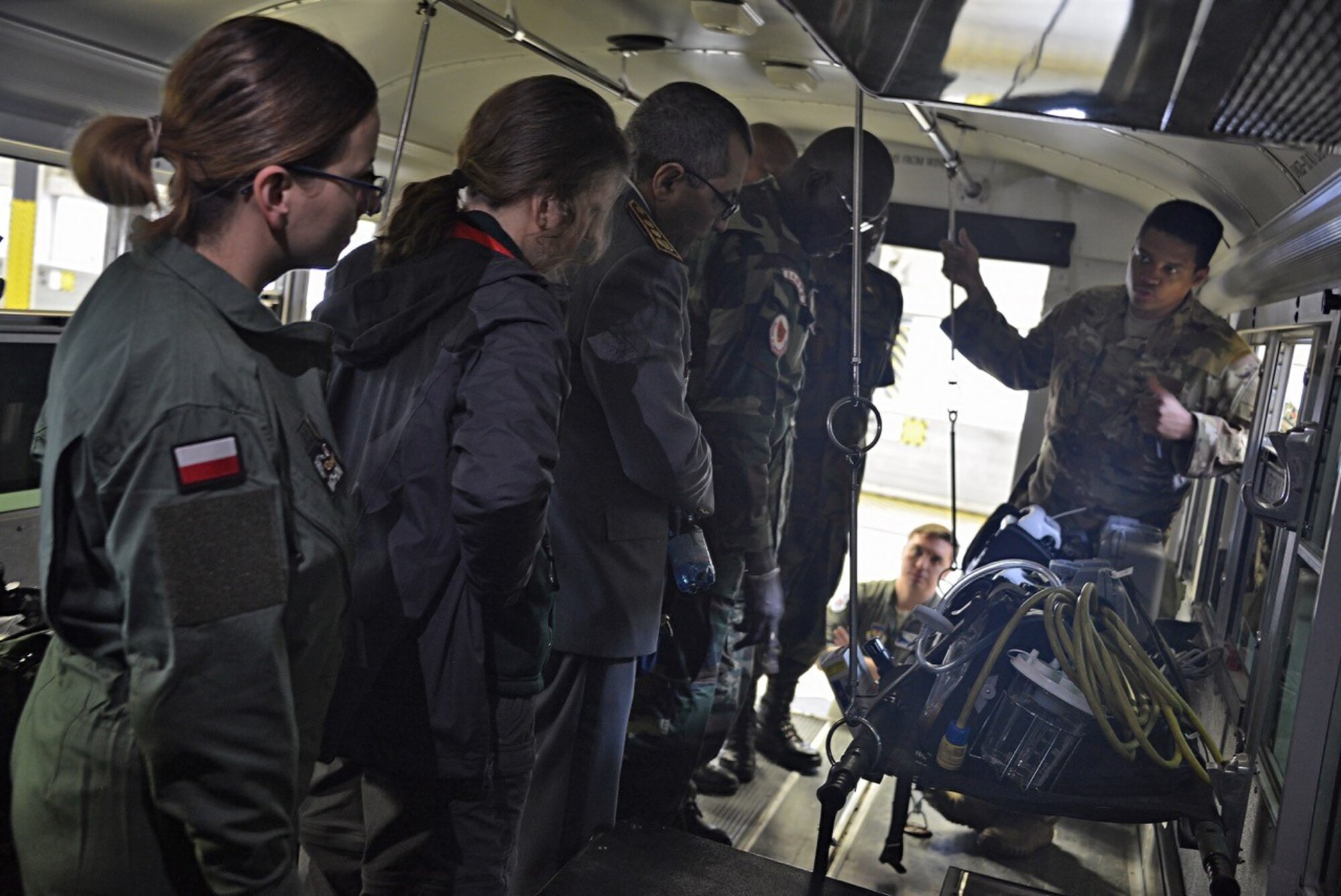 Medical professionals from around Europe and Africa receive small-group training at Ramstein Air Base, Germany, April 3, 2019. The 2019 European African Military Nursing Exchange is the 6th iteration of its kind, with extensive planning and coordination to connect partner nations in a collaborative environment that promotes hands-on training scenarios. (U.S. Air Force photo by Tech. Sgt. Jessica Hines)