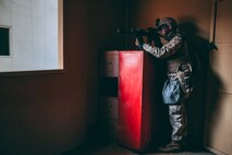 A U.S Marine with 1st Battalion, 7th Marine Regiment, 1st Marine Division, sights in during Integrated Training Exercise (ITX) 2-19 at Range 220 on Marine Corps Air Ground Combat Center, Twentynine Palms, Calif., Feb. 9, 2019. The purpose of ITX is to create a challenging, realistic training environment that produces combat-ready forces capable of operating as an integrated Marine Air Ground Task Force. (U.S. Marine Corps photo by Lance Cpl. Colton Brownlee)