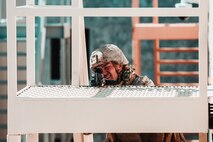 A U.S Marine with 1st Battalion, 7th Marine Regiment, 1st Marine Division, sights in during Integrated Training Exercise (ITX) 2-19 at Range 220 on Marine Corps Air Ground Combat Center, Twentynine Palms, Calif., Feb. 9, 2019. The purpose of ITX is to create a challenging, realistic training environment that produces combat-ready forces capable of operating as an integrated Marine Air Ground Task Force. (U.S. Marine Corps photo by Lance Cpl. Corey Mathews)