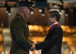 Marine Corps Gen. Joe Dunford, chairman of the Joint Chiefs of Staff, presents the Legion of Merit to Minister of National Defense of the Republic of Korea Jeong Kyeong-doo at Conmy Hall on Joint Base Myer-Henderson Hall, April 2, 2019.