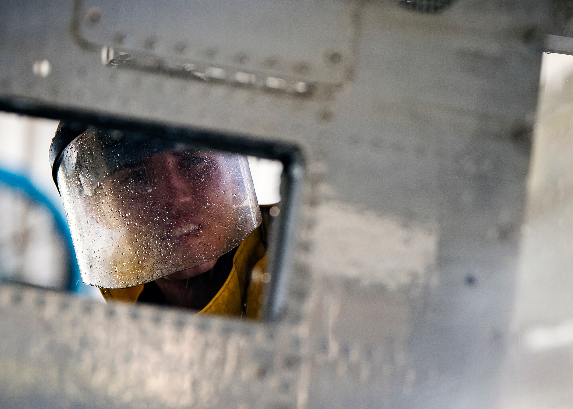 Airman 1st Class Benjamin Jones, 74th Aircraft Maintenance Unit crew chief, washes a panel on an A-10C Thunderbolt II, Feb. 25, 2019, at Moody Air Force Base, Ga. To guarantee Moody’s fleet of 49 A-10C Thunderbolt II’s are in peak warfighting condition, Airmen from the 23d Maintenance Group dedicated over 10 hours washing each A-10 to ensure the aircraft was free of any surface or structural deficiencies that could present a safety hazard during flight. (U.S. Air Force photo by Airman 1st Class Eugene Oliver)