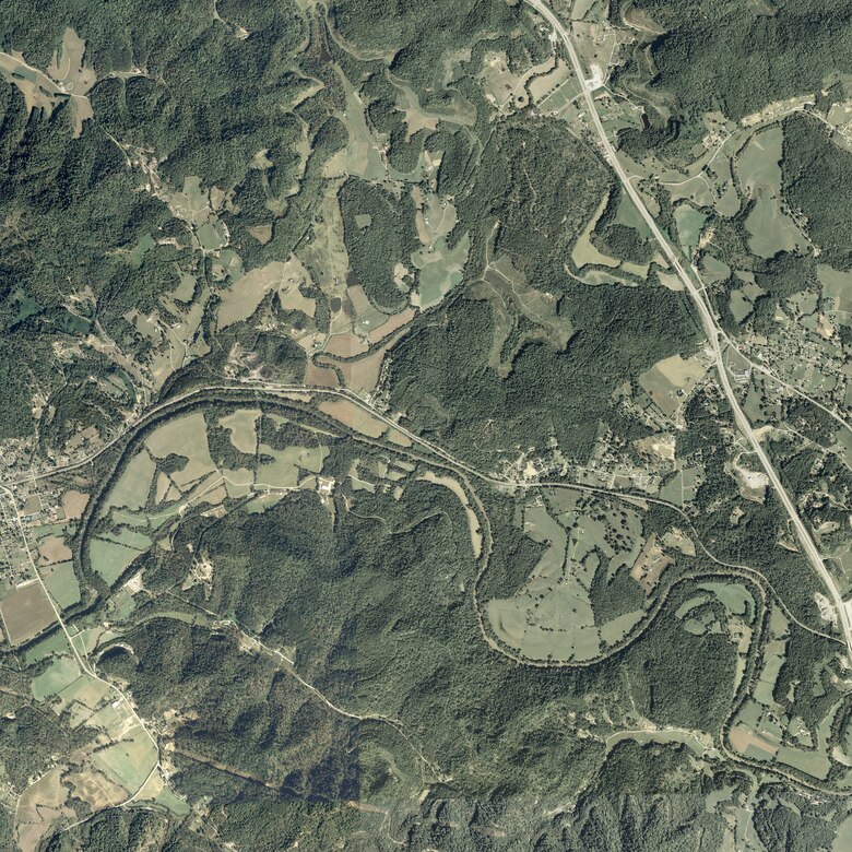 Aerial map of location of structure surveys being conducted by the U.S. Army Corps of Engineers Nashville District in Bell County, Kentucky in the spring and summer of 2019. (Courtesy Asset)