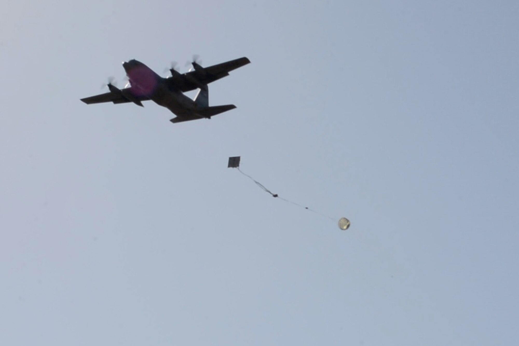 AMC Test and Evaluation Test Directors observed a heavy-equipment cargo airdrop testing the 2019 AMC Spark Tank winning innovation, the M-1 Timer Block Fail-Safe Mechanism, at Little Rock Air Force Base, AR in February 2019.   (U.S. Air Force photo by Visual Information Specialist Lisa Elmo-Henske)