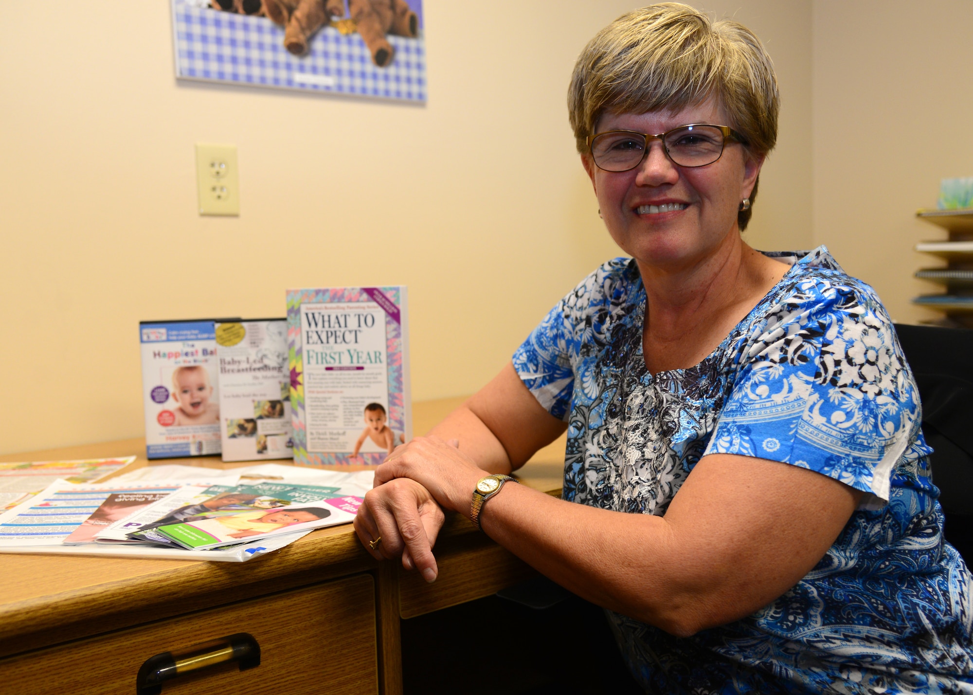 Helen Romeyn, the 28th Medical Operations Squadron New Parent Support Program manager, has been helping care for Ellsworth AFB families since 2003, providing useful information on prenatal growth, child development, parenting skills, promoting family bonding and more. (U.S. Air Force photo by Senior Airman Denise Jenson)