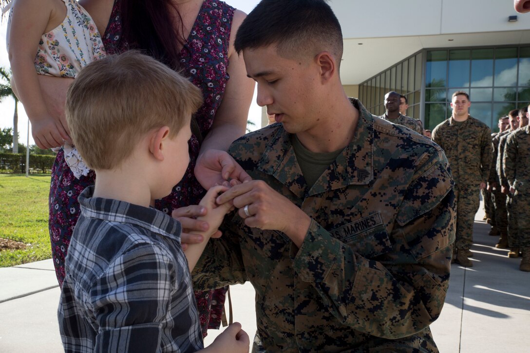 Staff Sgt. Caleb Zimmerman is promoted to staff sergeant at U.S. Southern Command, Doral, Fla., Jan. 7, 2019.