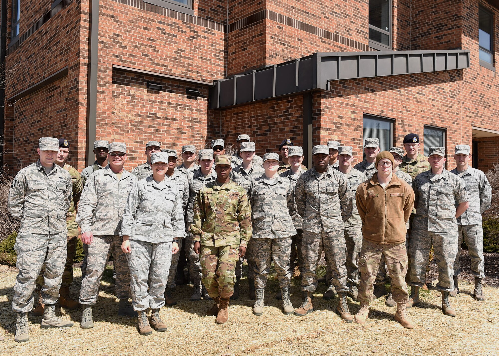 Students from the 434th Air Refueling Wing pose for a group photo during their Non-commissioned Officers Leadership Development course April 5, 2019 at Grissom Air Reserve Base, Ind. Students participated in a week-long course designed to help them become more effective leaders.