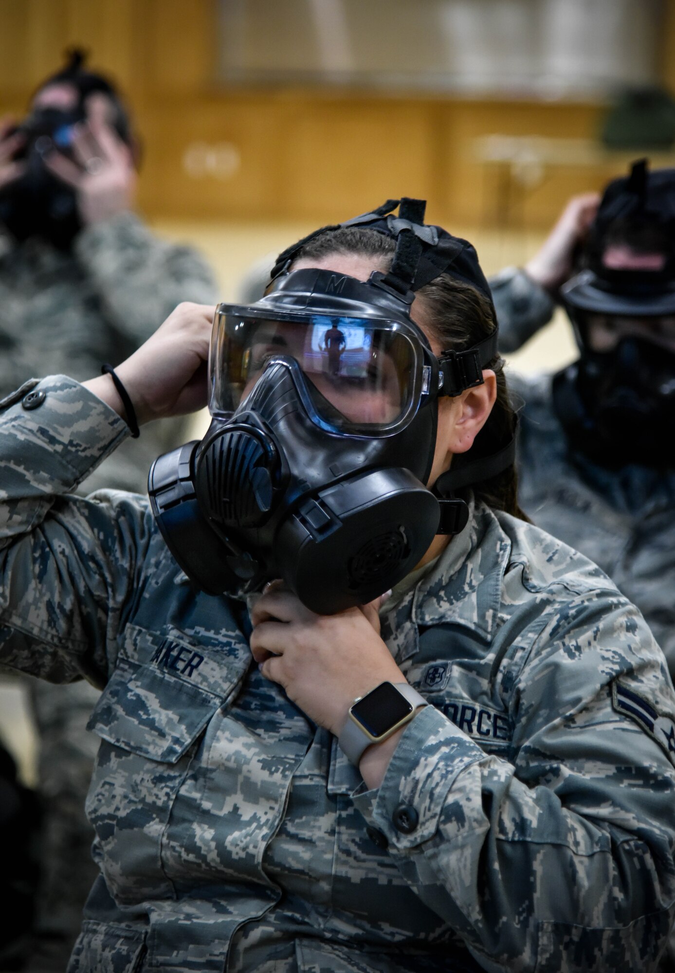 Airmen from the 913th Force Support Squadron and Aerospace Medical Squadron participate in Chemical, Biological, Radiological, Nuclear and Explosives Training April 4, 2019, at Little Rock Air Force Base, Arkansas.