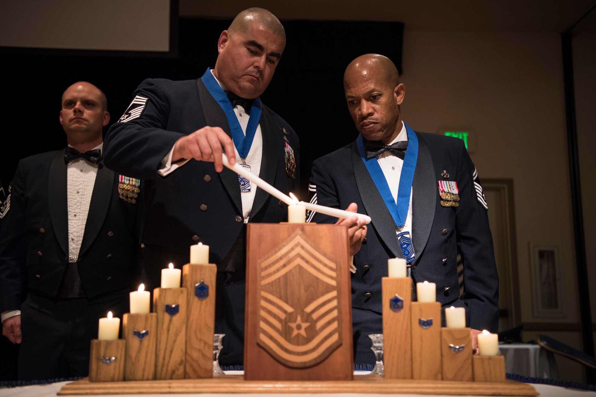 Congrats to CMSgt David J. Najera (Vandenberg) and CMSgt Alex S. Butler (Port Hueneme) on their promotions to Chief! Base leadership, friends and family came together April 4, 2019, to recognize the accomplishments of the promotees.