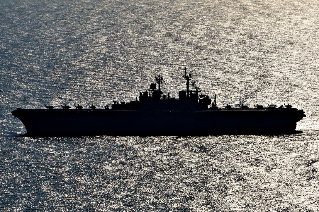 A ship transits the South China Sea.