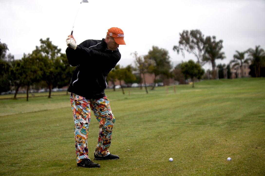Lt. Col. Edmund B. Tomlinson, assistant chief of staff, Marine Corps Recruit

Depot, participates in the 200 meter drive during the golfing community event with San Diego Police Northeastern Division and Marines with Marine Corps Air Station Miramar, Calif., April 5. The 2019 golf tournament was hosted in honor of America’s first responders. The event consisted mostly of active duty military members, veterans, firefighters and the San Diego Police Department. (U.S. Marine Corps Photo by LCpl. Cheng Chang)