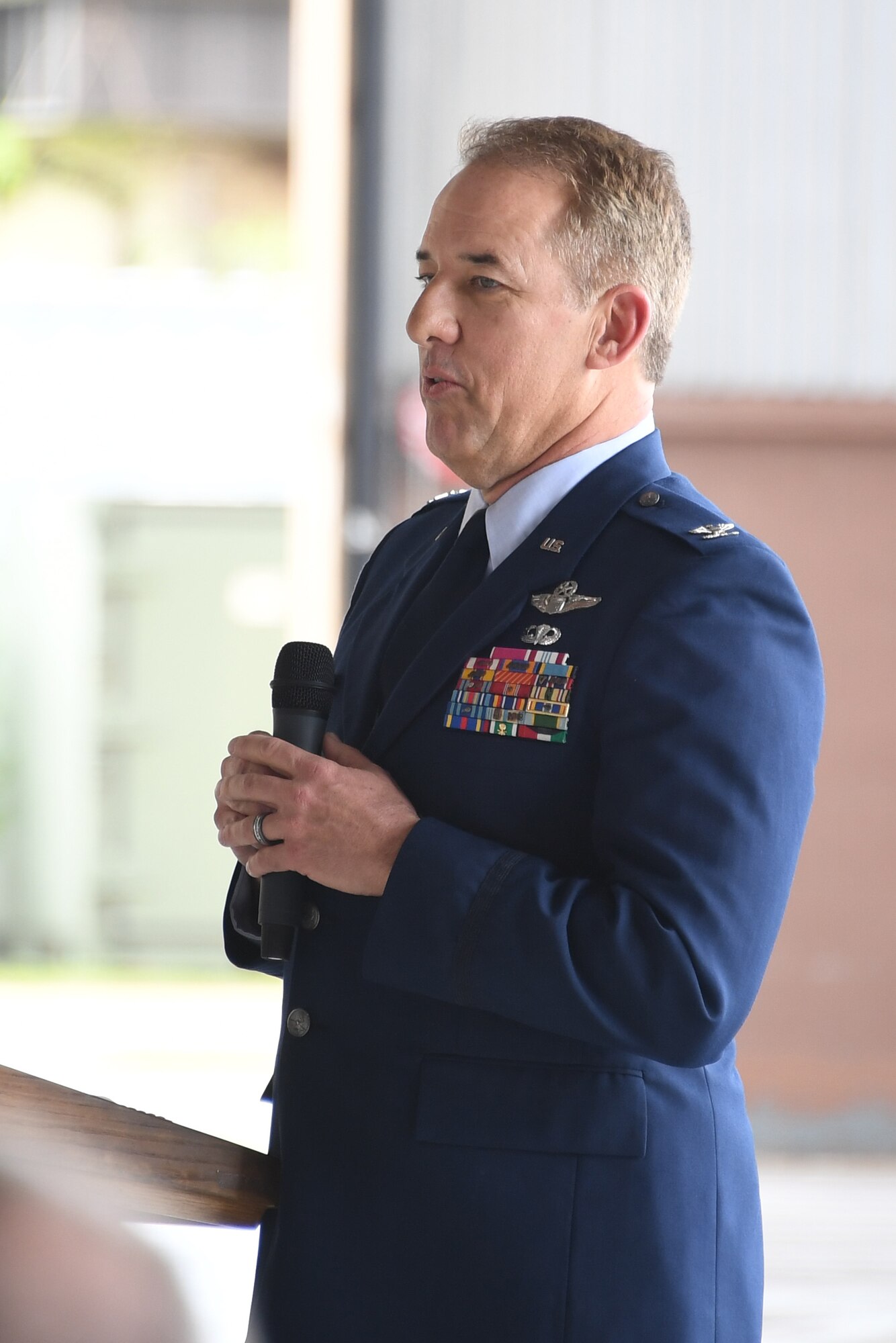 Three new commanders were inducted during the 307th Bomb Wing’s unit training assembly at Barksdale Air Force Base, Louisiana, April 6-7, 2019.  U.S. Air Force Col. Steven W. Kirkpatrick became the new wing commander, Lt. Col. Christopher L. Chandler became commander of the 93rd Bomb Squadron and Lt. Col. Michael A. Green, Jr., took command of the 343rd Bomb Squadron. (U.S. Air Force photo by Airman 1st Class Max Daigle)