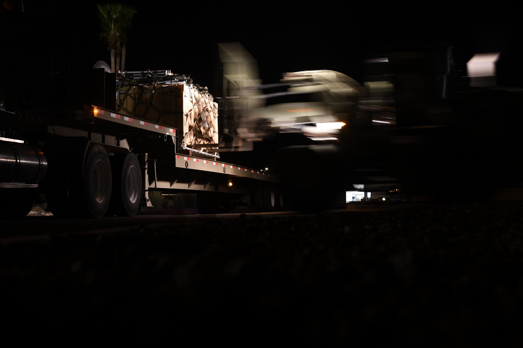 U.S. Air Force Airmen from the 355th Logistics Readiness Squadron load aircraft pallets at Davis-Monthan Air Force Base, Ariz., April 2nd 2019.