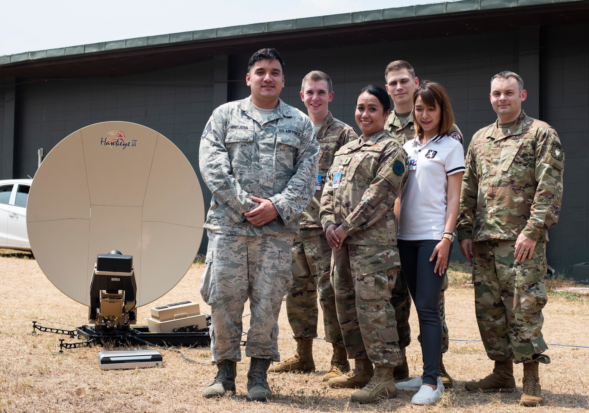 Staff Sgt. David Hinojosa, a 35th Communications Squadron cyber transport technician, recognized for his contributions during COPE Tiger 19 at Korat Royal Thai Air Force Base, Thailand, March 22, 2019.