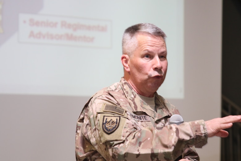 Lt. Gen. Todd T. Semonite personally thanked all the Regimental Engineers, USACE and soldiers in attendance at a recent town hall at Bagram Airfield, Afghanistan.