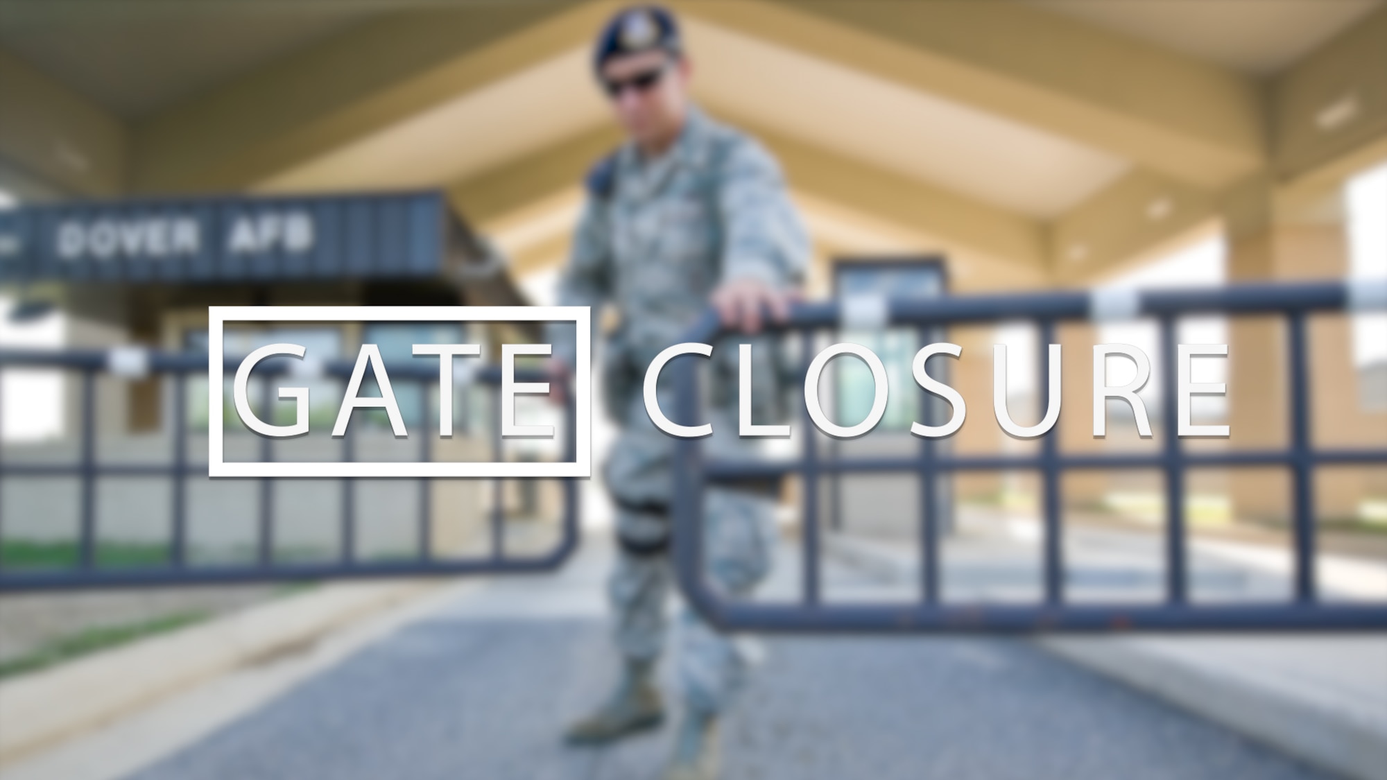The Main Gate will be closed Saturday, April 13, from 8 a.m. until 12 p.m. to all inbound and outbound vehicle and pedestrian traffic. During this time, the North Gate will remain open as the base's primary entry and exit point. (U.S. Air Force graphic by Staff Sgt. Zoe Russell)