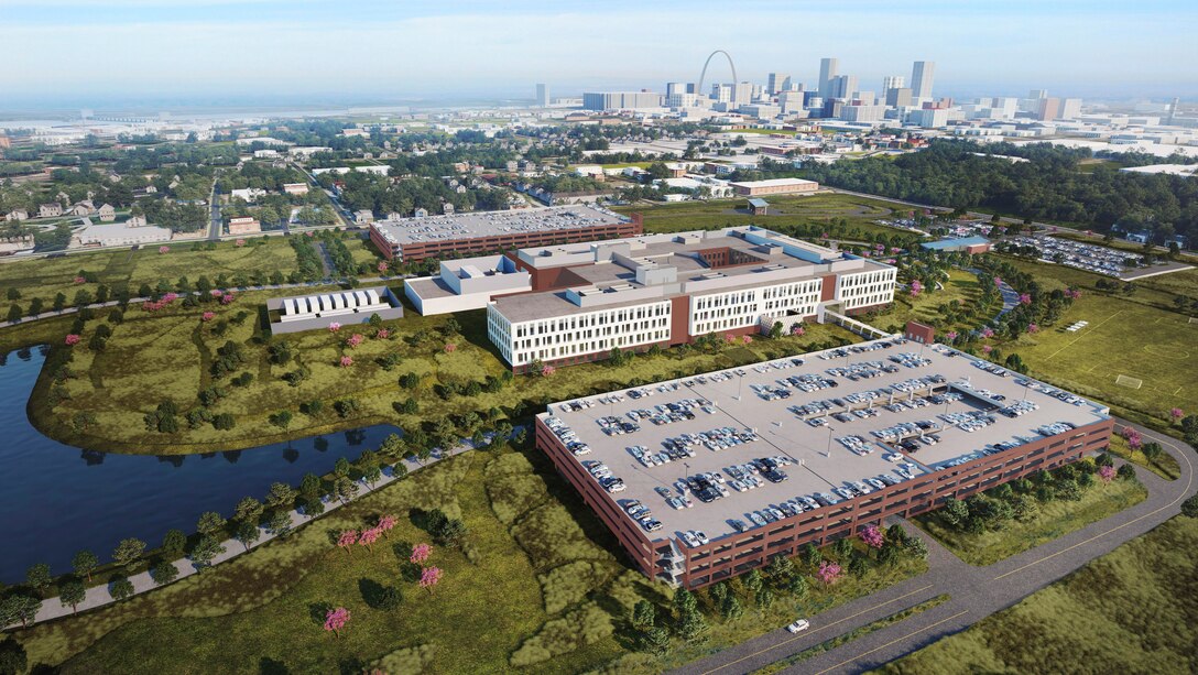 The U.S Army Corps of Engineers and the National Geospatial-Intelligence Agency (NGA) reveal concept renderings for the Next NGA West (N2W) campus from the design-build team McCarthy HITT winning proposal. The entirety of the campus is anticipated to be operational in 2025.