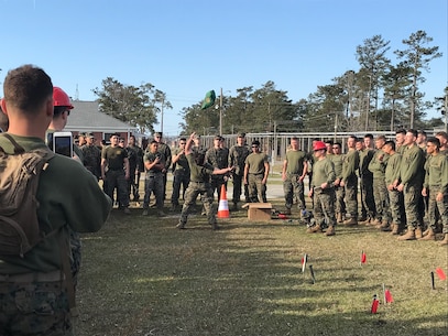 On March 14, 2019 Marine Corps Engineer School (MCES) hosted the annual St. Patrick’s Day Engineer Field Meet to pay homage to St. Patrick, the patron saint for engineers; build camaraderie amongst the engineer and utility communities, and compete for the Engineer Field Meet Trophy. The Blarney Stone Toss is a test of strength and Marines hurl a 40 pound stone to see who can throw it the farthest.
