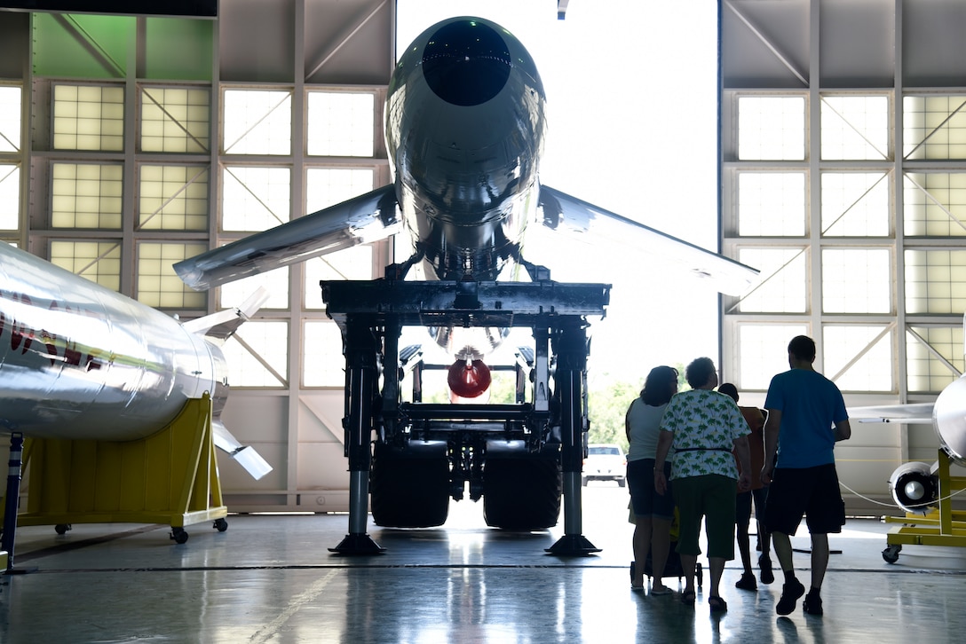 Families view several historical U.S. Air Force vehicles during the 45th Space Wing Family Day self guided tour of Cape Canaveral Air Force Station, Fla. on April 6, 2019.