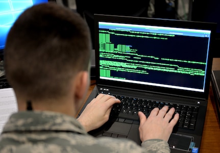 Members of the 833rd Cyberspace Operations Squadron participate in the monthly 567th Cyberspace Operations Group “hunt exercise” at Joint Base San Antonio-Lackland March 21. The three-day exercise afforded teams from the 90th, 92nd, 833rd and 834th COSs, as well as the Air Force Office of Special Investigations, the opportunity to defend against an enemy within a virtual training network.