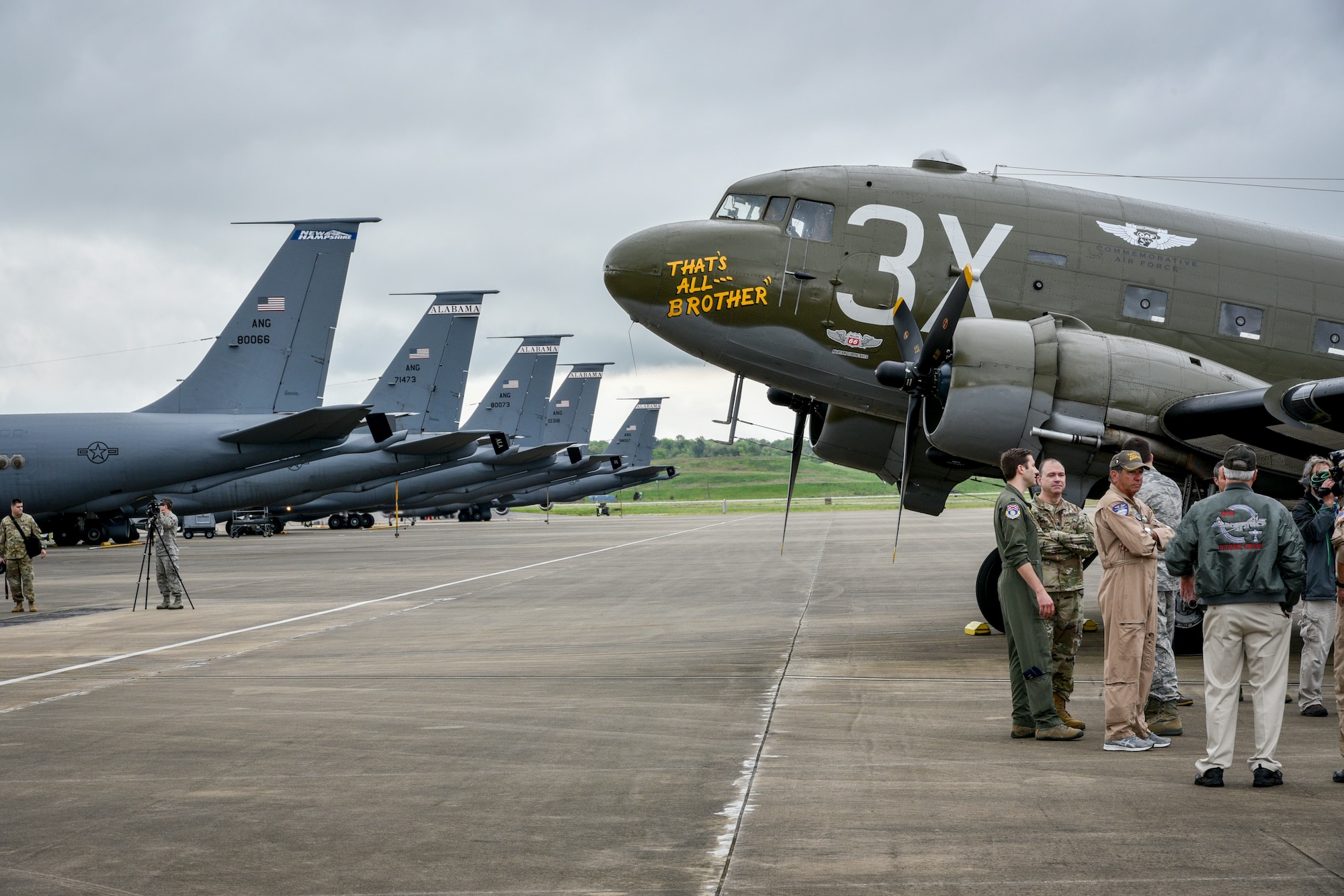 Col. Travis Flies "That's All Brother" To Sumpter Smith ANGB
