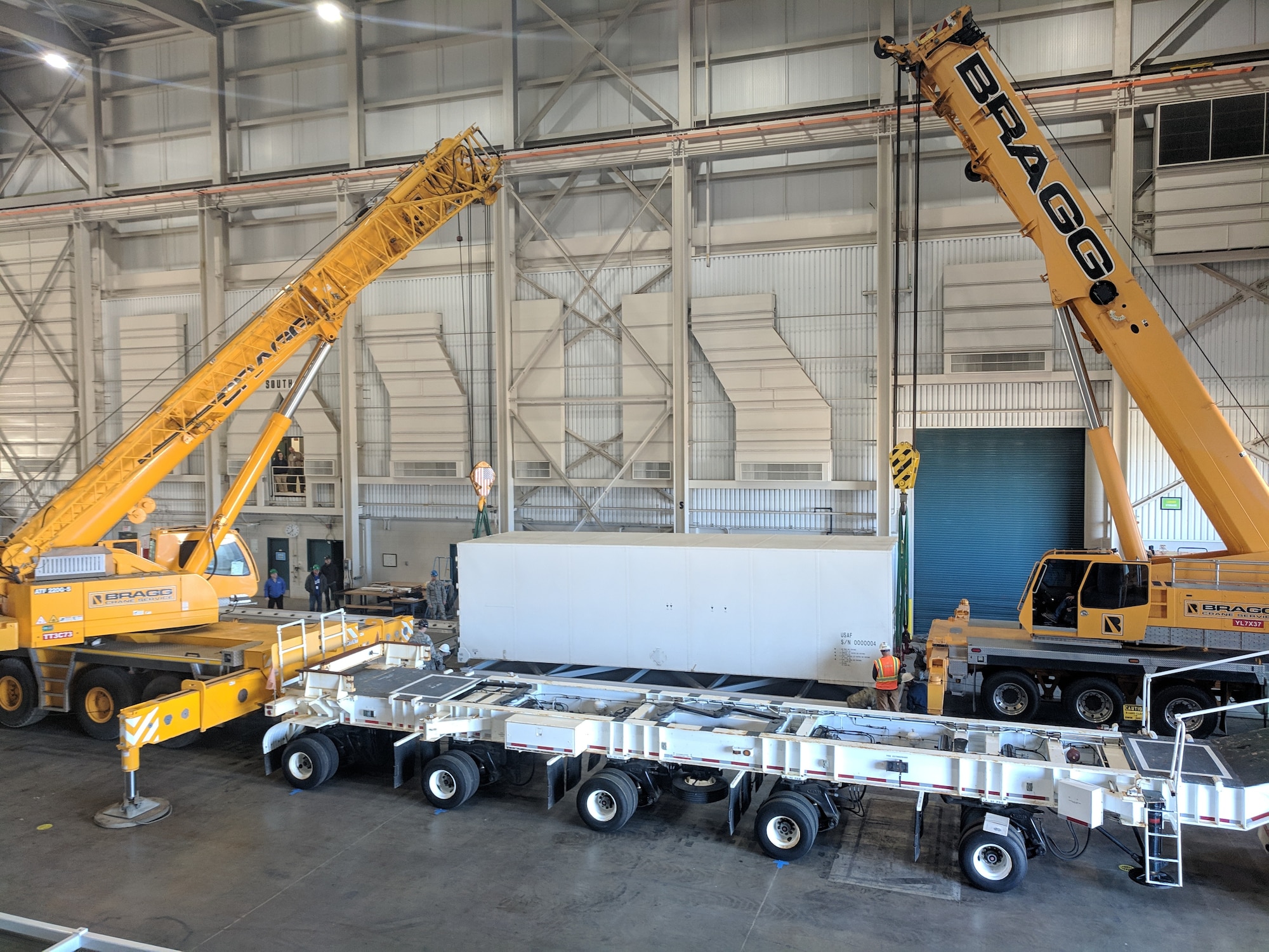 The 1st Air and Space Test Squadron successfully demonstrated the capability to offload solid rocket motors using mobile rental cranes 28 March, 2019, at Vandenberg Air Force Base, Calif.