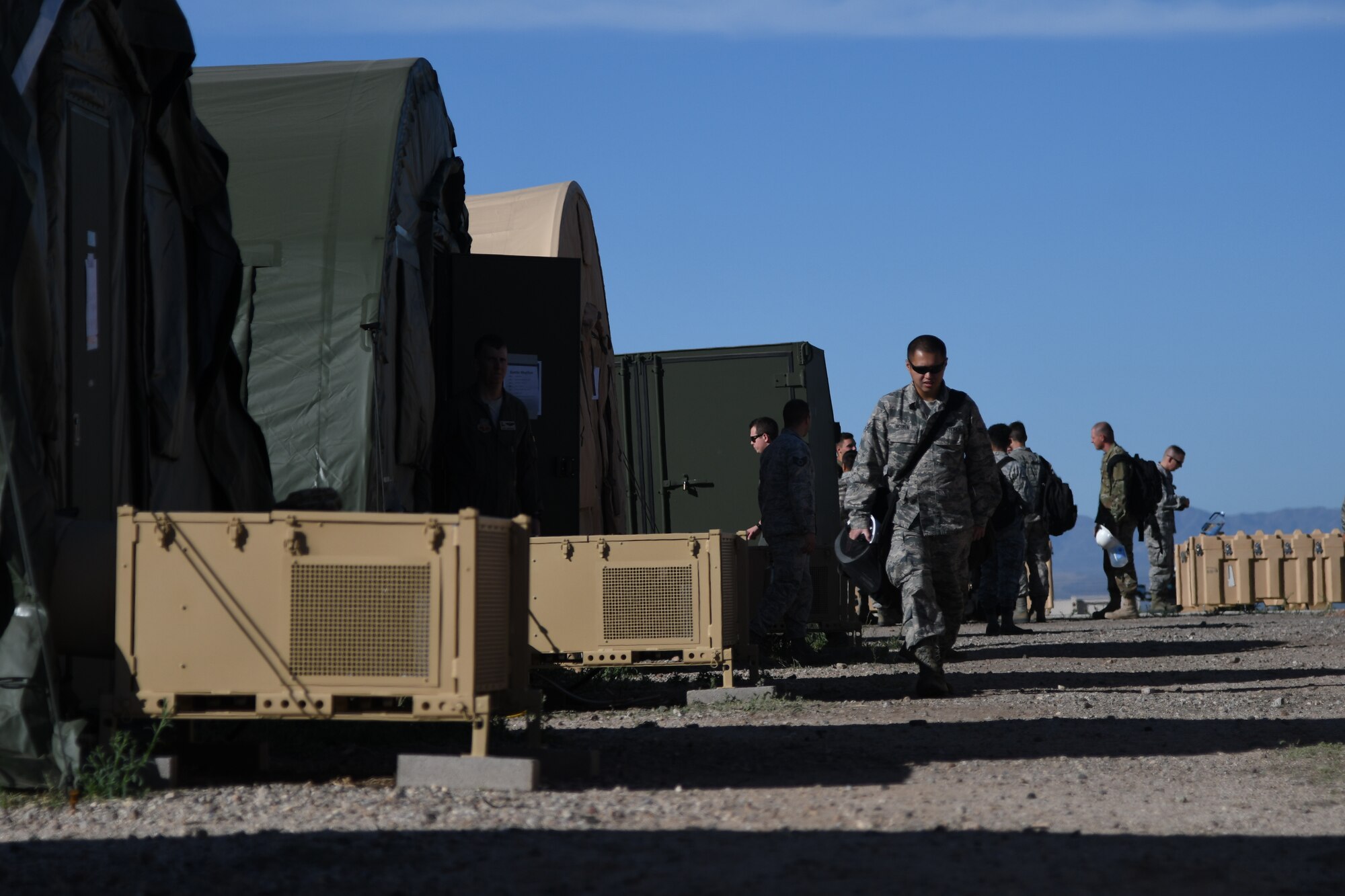 Davis-Monthan Air Force Base underwent a large-scale exercise to prepare to deploy to any austere and contested location around the world. Using the multi-functional Airmen to establish, sustain and defend the base with organic command and control.